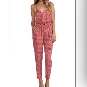 Free People Sunset Romper In Tomato Combo size M